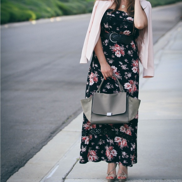 Celine large trapeze bag in taupe leather and suede - Picture 10 of 10